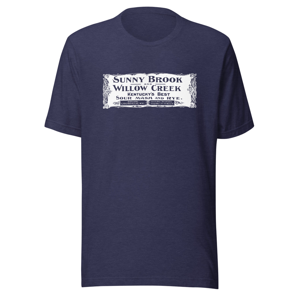 KY - Louisville - Sunny Brook and Willow Creek Distillery (white) - Short-Sleeve Unisex T-Shirt - EdgyHaute