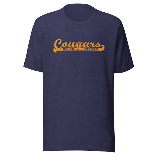 North Putnam HS Cougars - Banner (orange) - Short-Sleeve Unisex T-Shirt - EdgyHaute