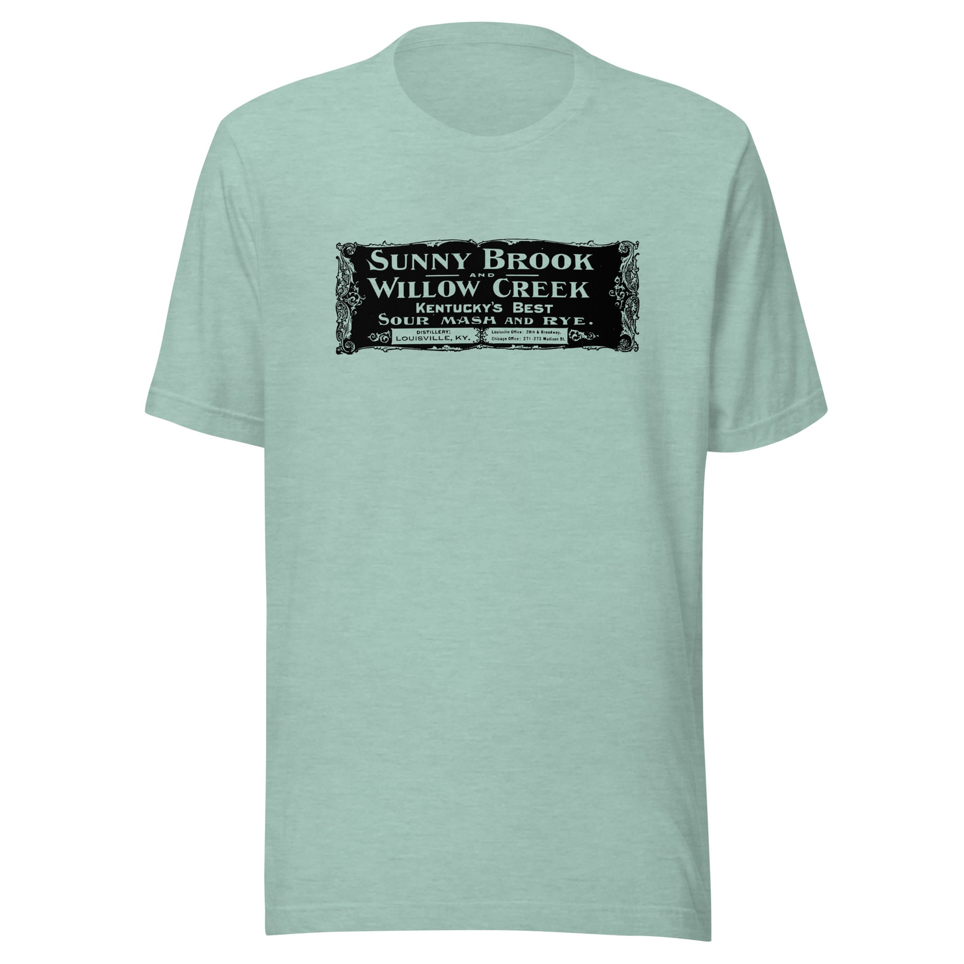 KY - Louisville - Sunny Brook and Willow Creek Distillery (black) - Short-Sleeve Unisex T-Shirt - EdgyHaute