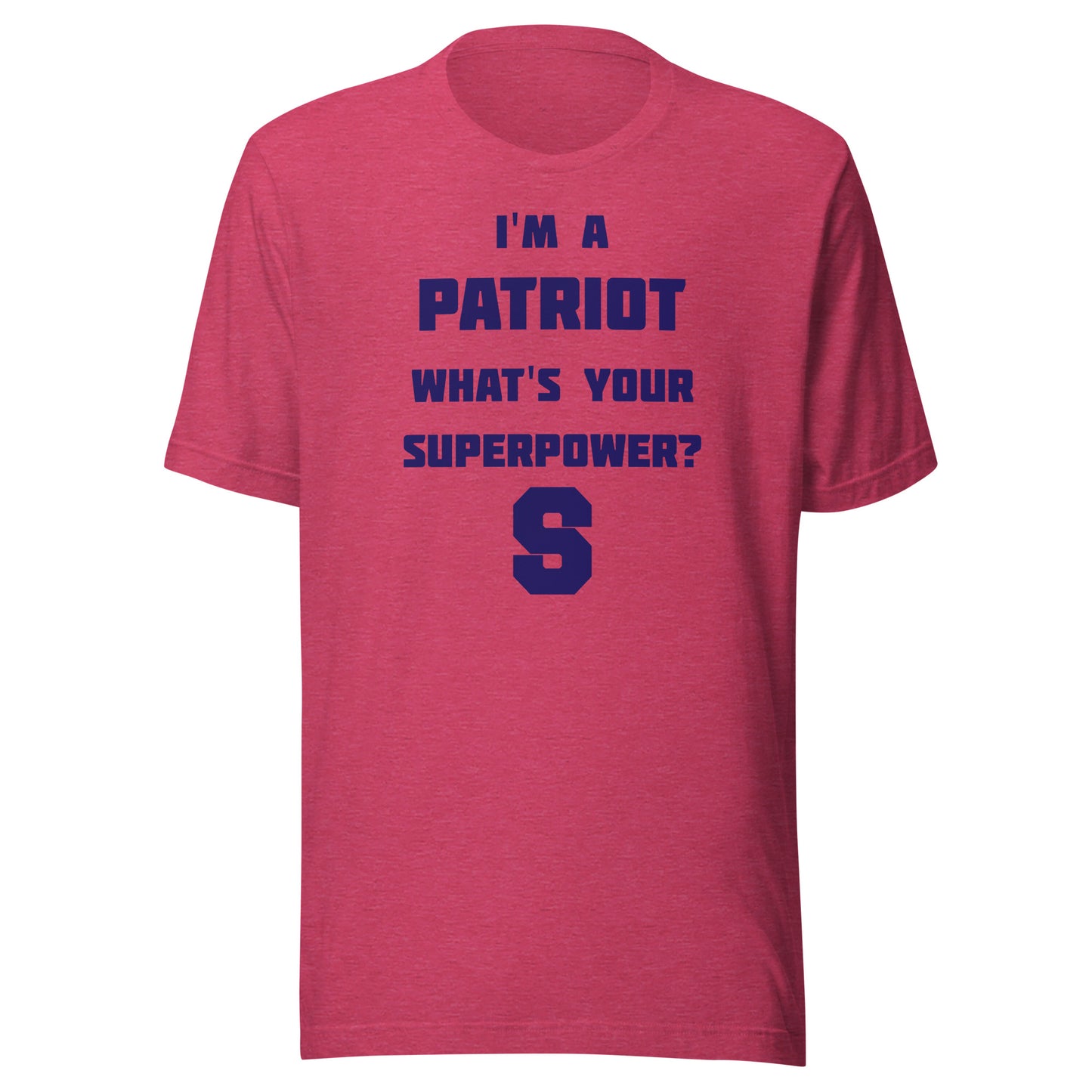 Seeger Memorial Jr.-Sr. HS Patriots - Superpower (blue) - Short-Sleeve Unisex T-Shirt - EdgyHaute