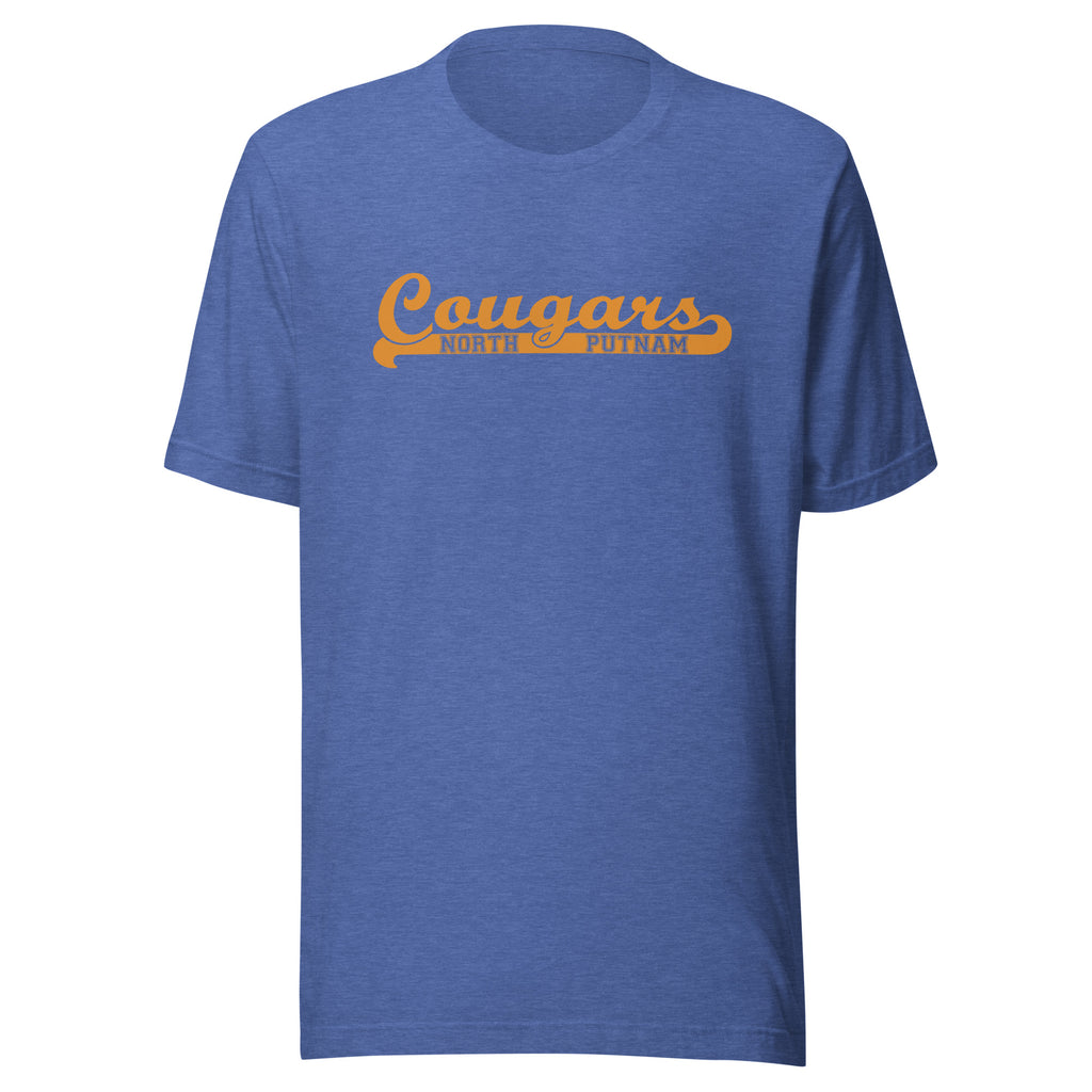 North Putnam HS Cougars - Banner (orange) - Short-Sleeve Unisex T-Shirt - EdgyHaute