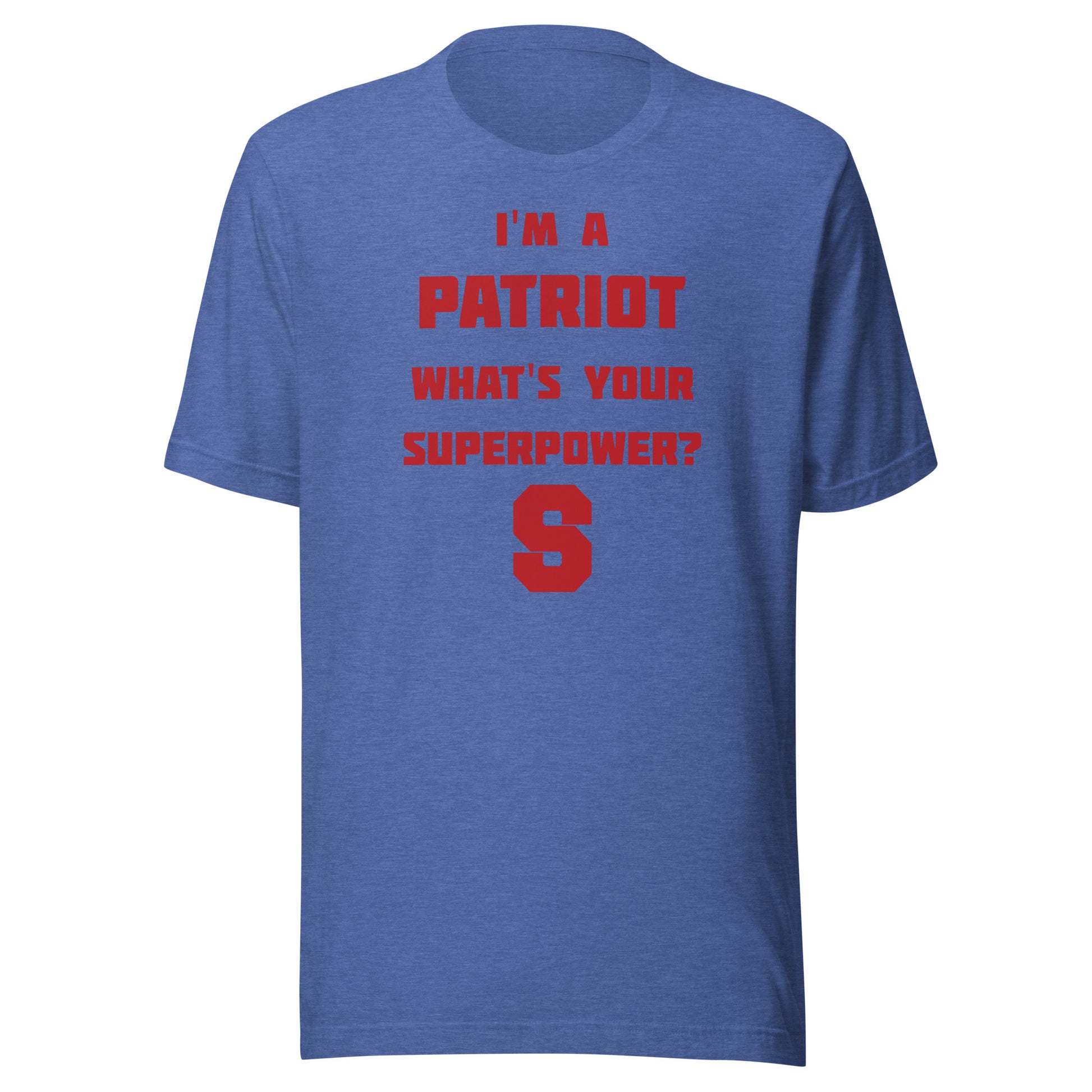 Seeger Memorial Jr.-Sr. HS Patriots - Superpower (red) - Short-Sleeve Unisex T-Shirt - EdgyHaute