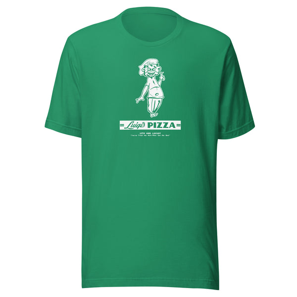 Luigi's Pizza (white) - Terre Haute Indiana - Short-Sleeve Unisex T-Shirt - EdgyHaute