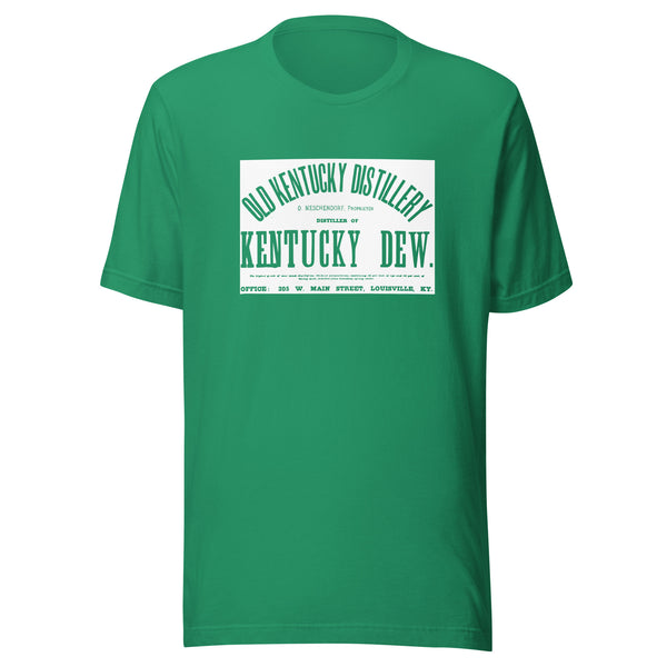 KY-Louisville-Old Kentucky Distillery-Kentucky Dew Whiskey (white) - Short-Sleeve Unisex T-Shirt - EdgyHaute