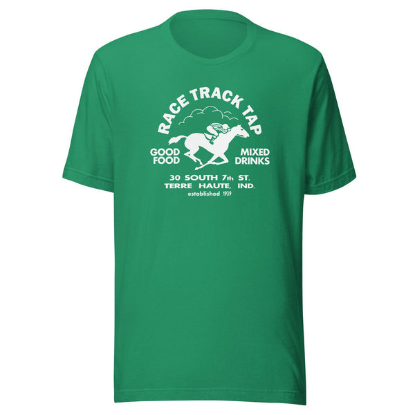 Race Track Tap (white) - Terre Haute Indiana - Short-Sleeve Unisex T-Shirt - EdgyHaute