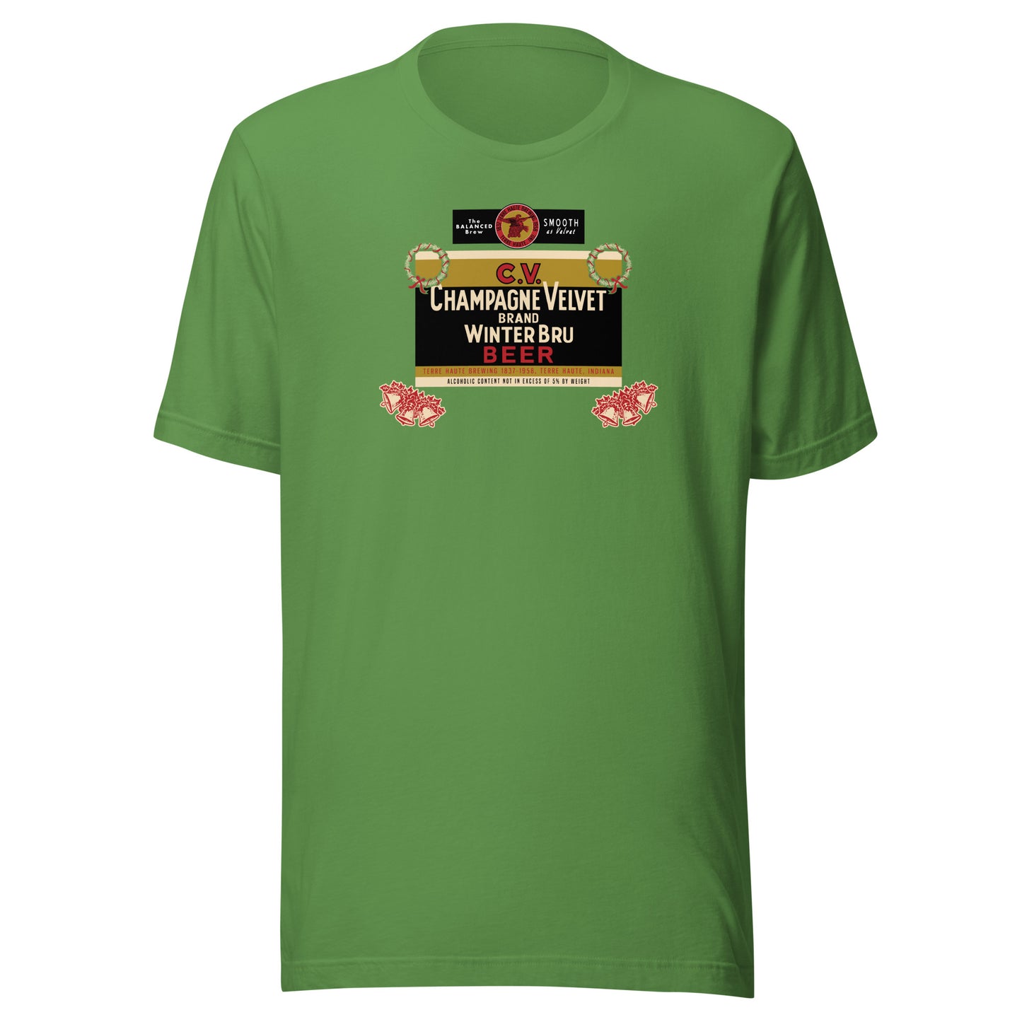 Champagne Velvet Winter Bru (label) - Terre Haute Indiana - Short-Sleeve Unisex T-Shirt - EdgyHaute