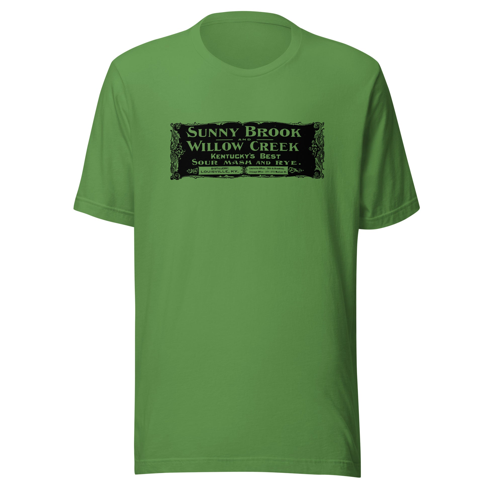 KY - Louisville - Sunny Brook and Willow Creek Distillery (black) - Short-Sleeve Unisex T-Shirt - EdgyHaute