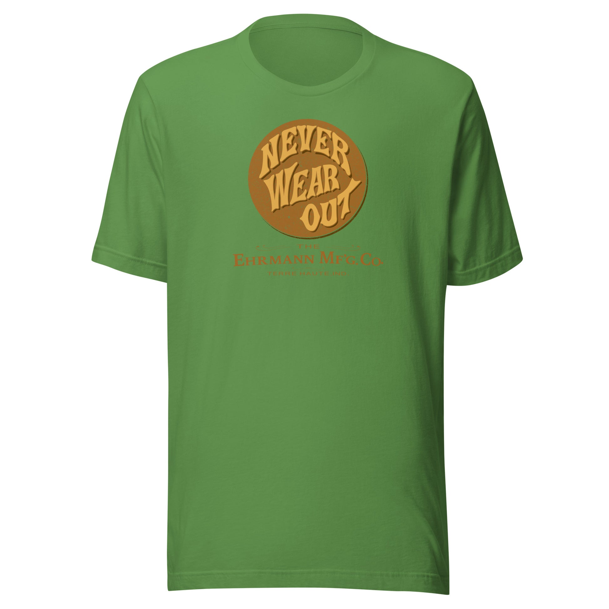 Never Wear Out / Ehrmann Manufacturing - button (color) - Terre Haute Indiana - Short-Sleeve Unisex T-Shirt - EdgyHaute