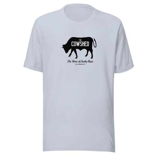 Cowshed Lounge (black/white) - Terre Haute Indiana - Short-Sleeve Unisex T-Shirt - EdgyHaute