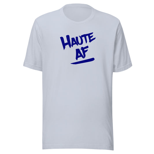 Haute AF (blue) - Terre Haute Indiana - Short-Sleeve Unisex T-Shirt - EdgyHaute