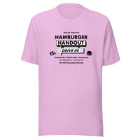 Hamburger Handout Drive-In (black/white) - Terre Haute Indiana - Short-Sleeve Unisex T-Shirt - EdgyHaute