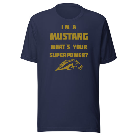 Fountain Central Jr/Sr HS Mustangs - Superpower (gold) - Short-Sleeve Unisex T-Shirt - EdgyHaute