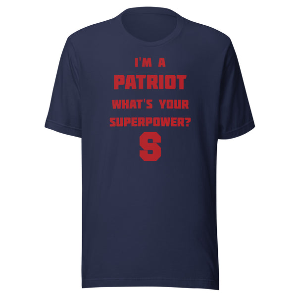 Seeger Memorial Jr.-Sr. HS Patriots - Superpower (red) - Short-Sleeve Unisex T-Shirt - EdgyHaute