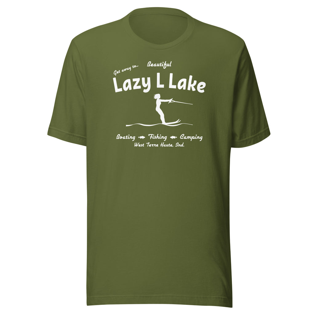 Lazy L Lake (white) - West Terre Haute Indiana - Short-Sleeve Unisex T-Shirt - EdgyHaute