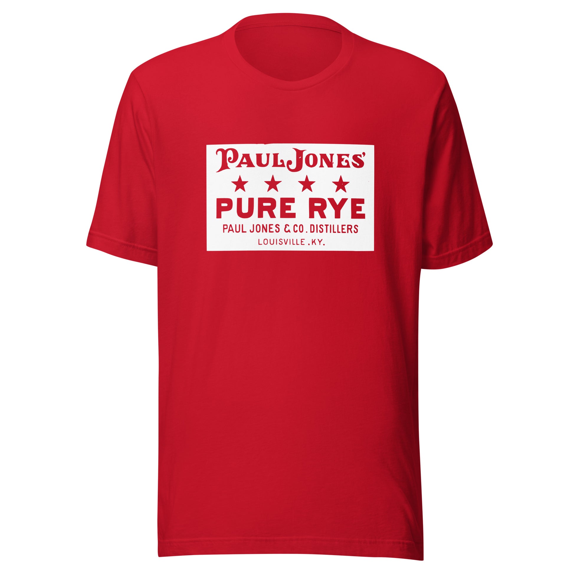 KY-Louisville-Paul Jones & Co. Distillers-Paul Jones Pure Rye Whiskey (white) - Short-Sleeve Unisex T-Shirt - EdgyHaute