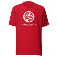 Never Wear Out / Ehrmann Manufacturing - button (white) - Terre Haute Indiana - Short-Sleeve Unisex T-Shirt - EdgyHaute