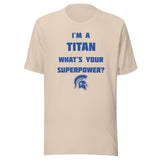 Kansas/Shiloh/Oakland HS Tri-County Titans - Superpower (blue) - Short-Sleeve Unisex T-Shirt - EdgyHaute