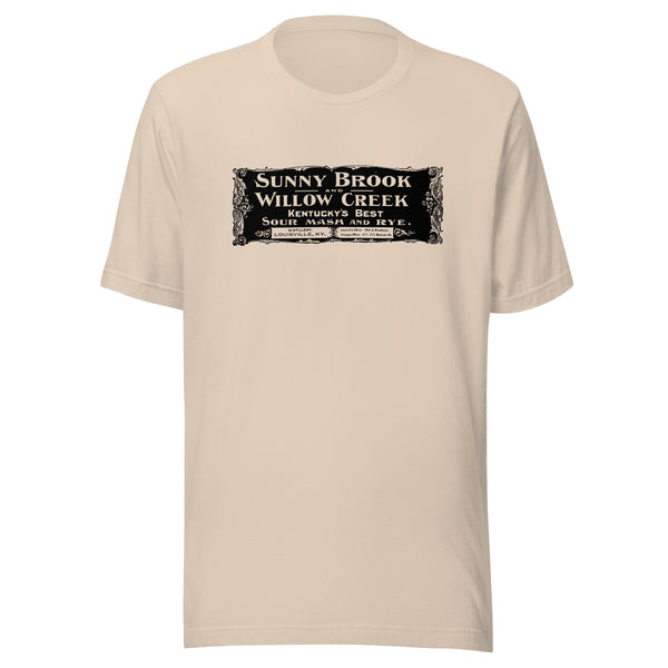 KY - Louisville - Sunny Brook and Willow Creek Distillery (black) - Short-Sleeve Unisex T-Shirt - EdgyHaute