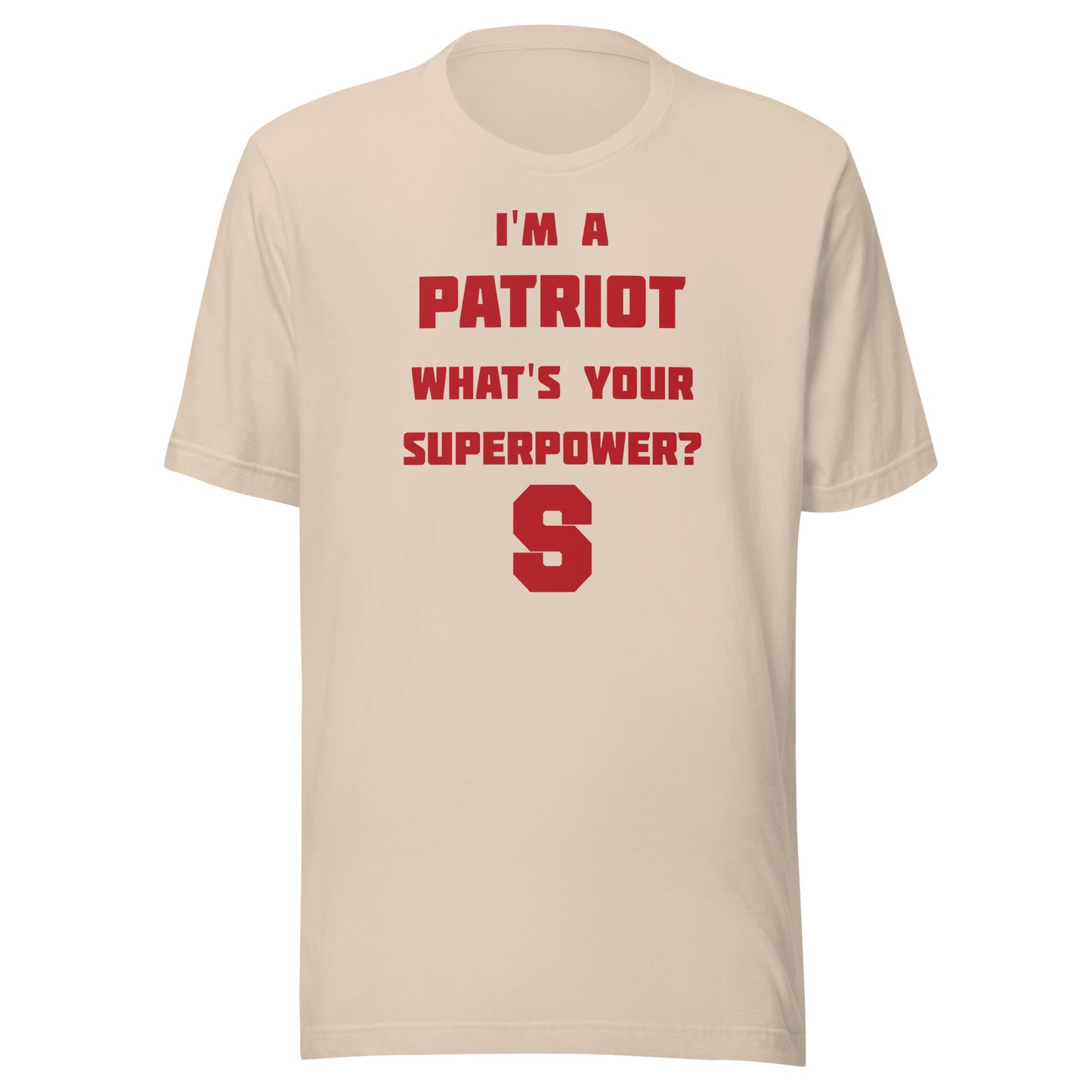 Seeger Memorial Jr.-Sr. HS Patriots - Superpower (red) - Short-Sleeve Unisex T-Shirt - EdgyHaute