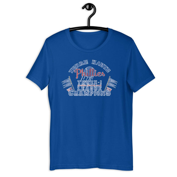 EdgyHaute Terre Haute Phillies Baseball (Distressed) - Terre Haute Indiana - Unisex T-Shirt True Royal / 3XL