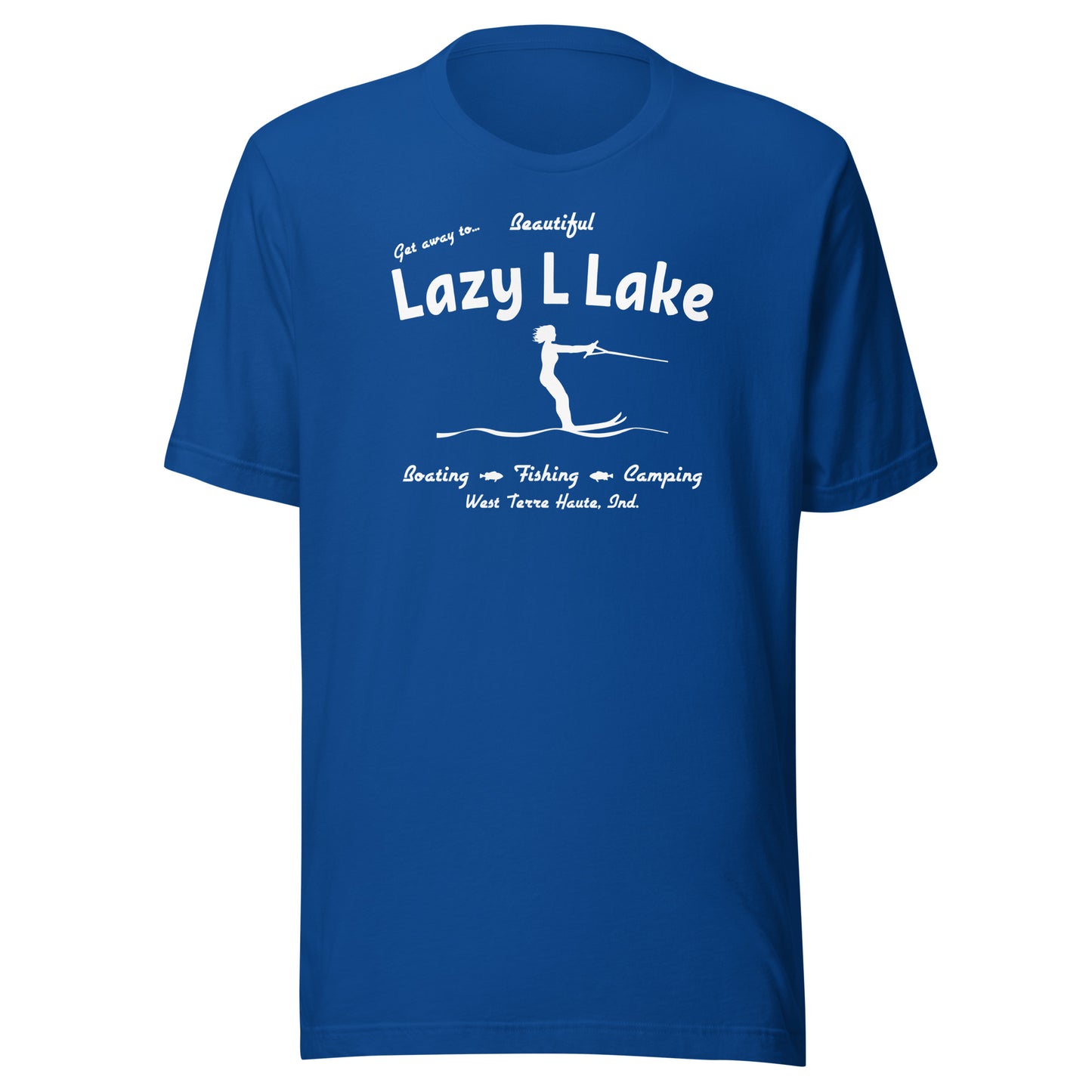 Lazy L Lake (white) - West Terre Haute Indiana - Short-Sleeve Unisex T-Shirt - EdgyHaute