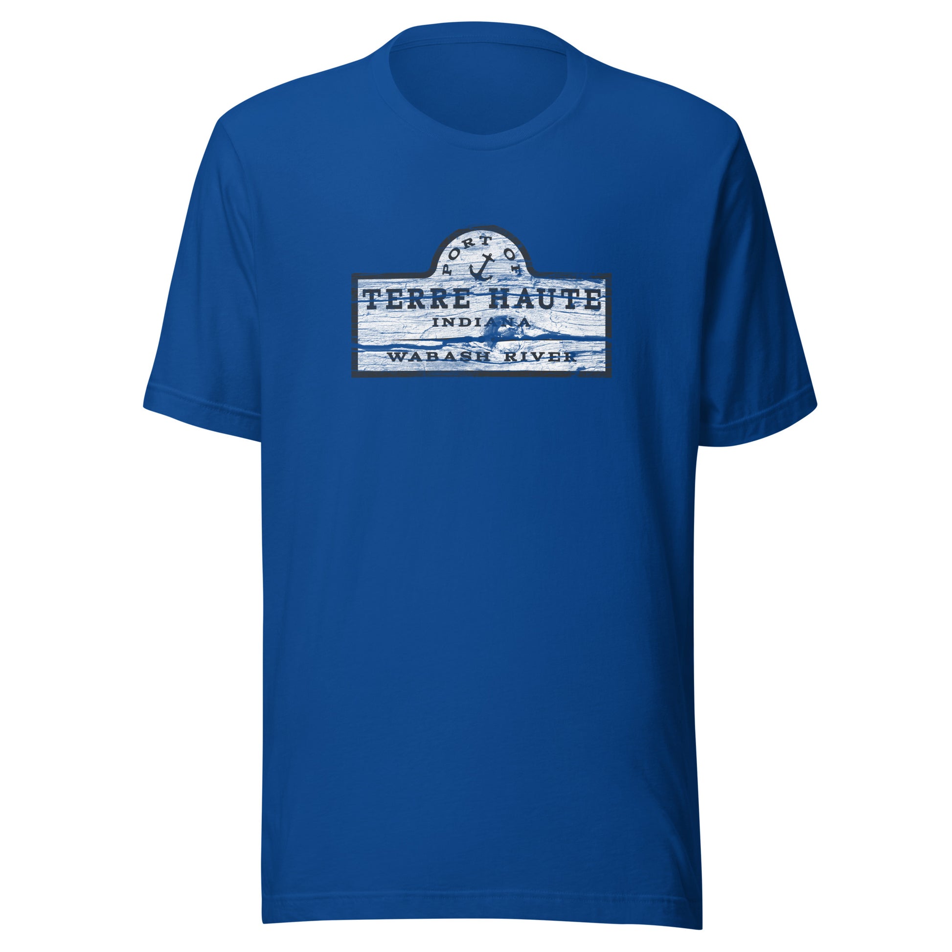 Port of Terre Haute - sign (black/white) - Terre Haute Indiana - Short-Sleeve Unisex T-Shirt - EdgyHaute