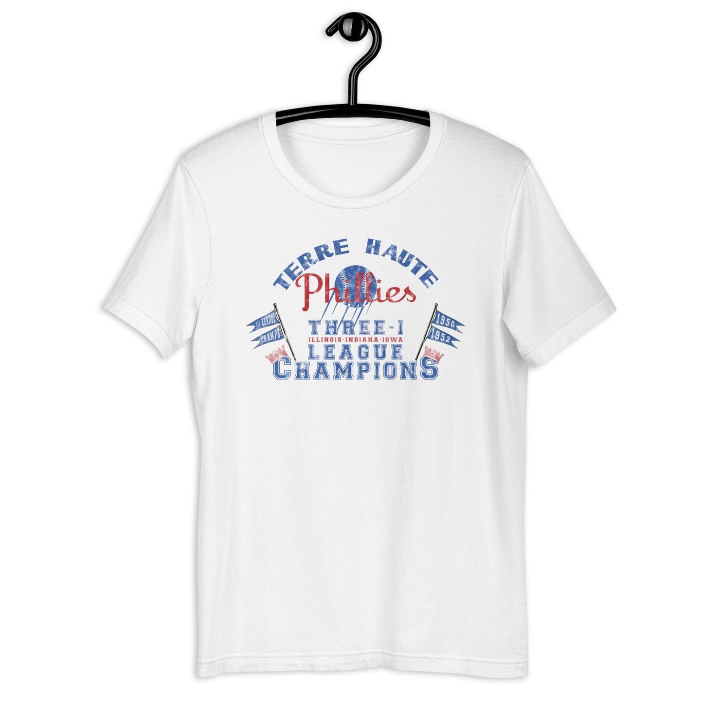 Terre Haute Phillies Baseball (distressed) - Terre Haute Indiana  -  Unisex t-shirt - EdgyHaute