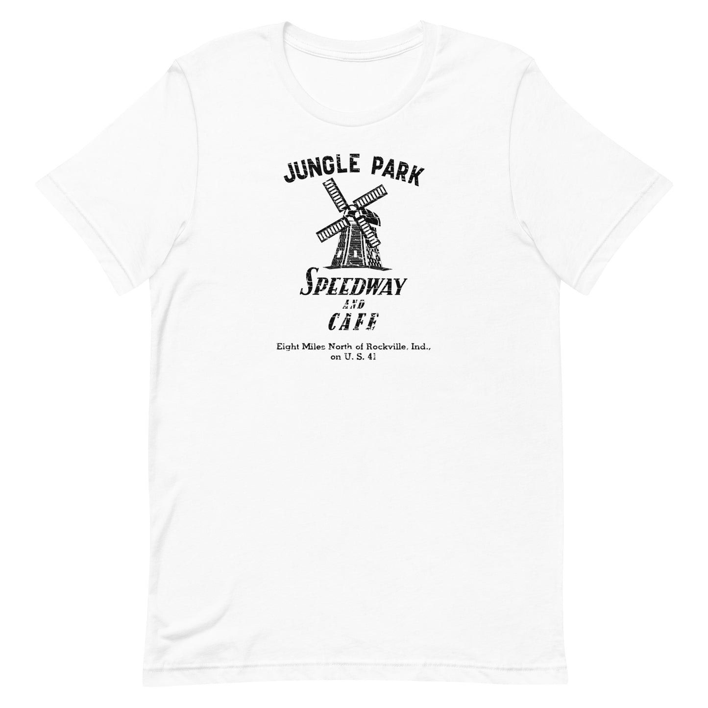 Jungle Park Speedway and Cafe - Parke County Indiana - Short-Sleeve Unisex T-Shirt - EdgyHaute