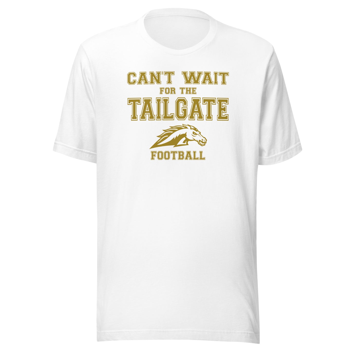 Fountain Central Jr/Sr HS Mustangs - Tailgate (gold) - Short-Sleeve Unisex T-Shirt - EdgyHaute