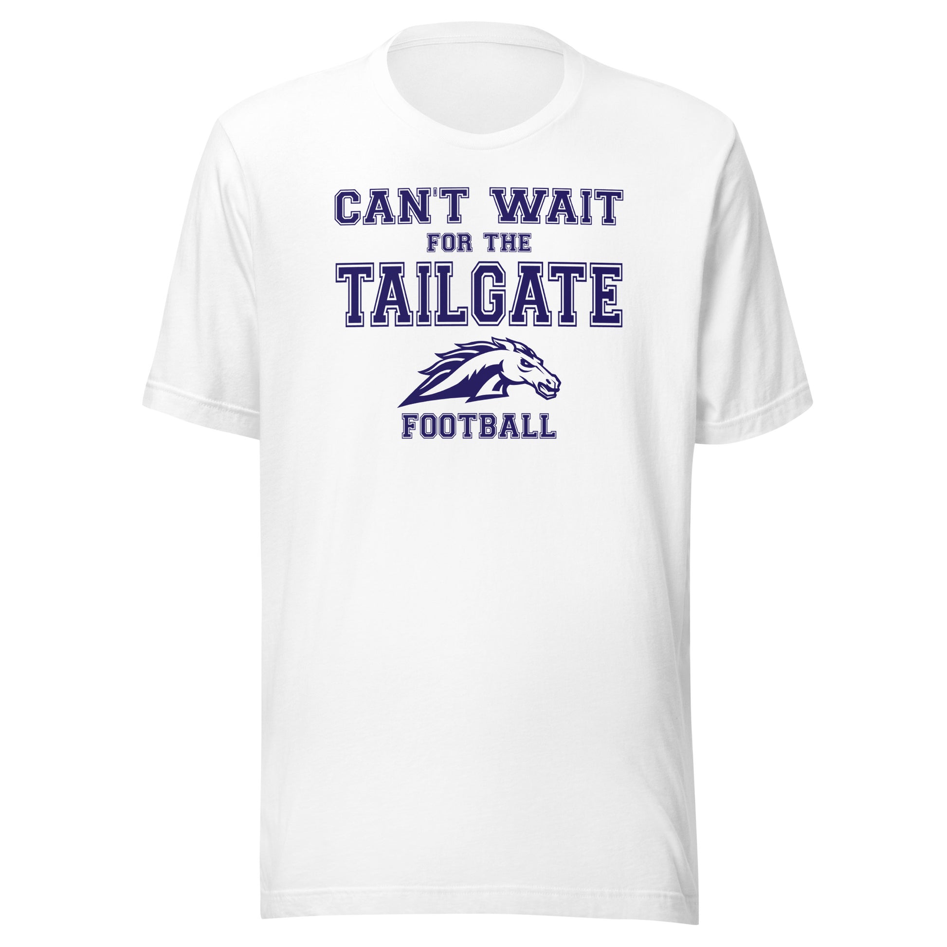 Fountain Central Jr/Sr HS Mustangs - Tailgate (blue) - Short-Sleeve Unisex T-Shirt - EdgyHaute