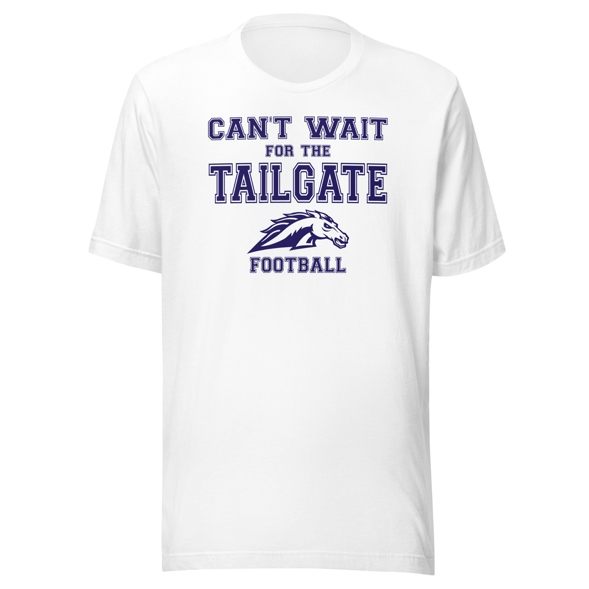 Fountain Central Jr/Sr HS Mustangs - Tailgate (blue) - Short-Sleeve Unisex T-Shirt - EdgyHaute
