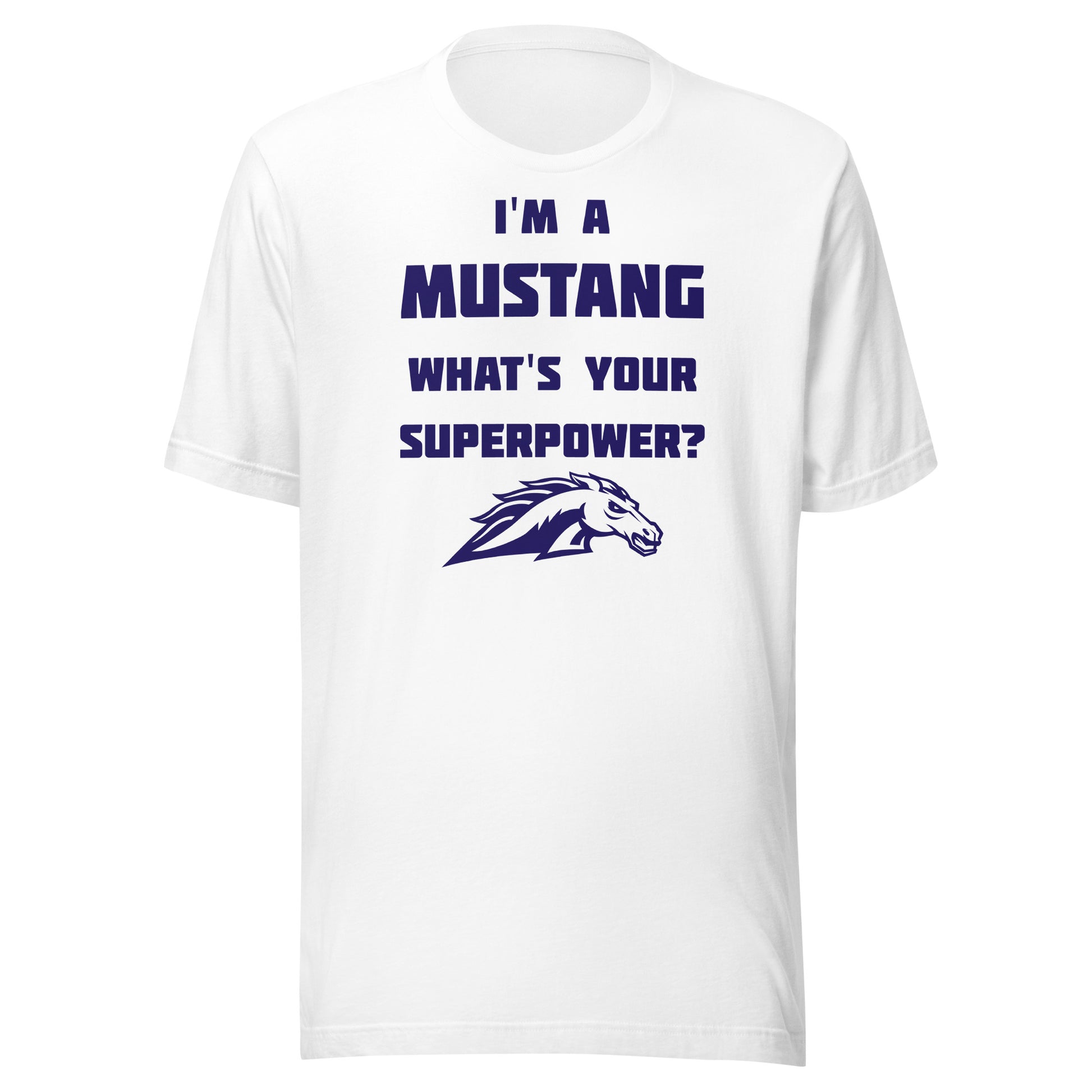 Fountain Central Jr/Sr HS Mustangs - Superpower (blue) - Short-Sleeve Unisex T-Shirt - EdgyHaute