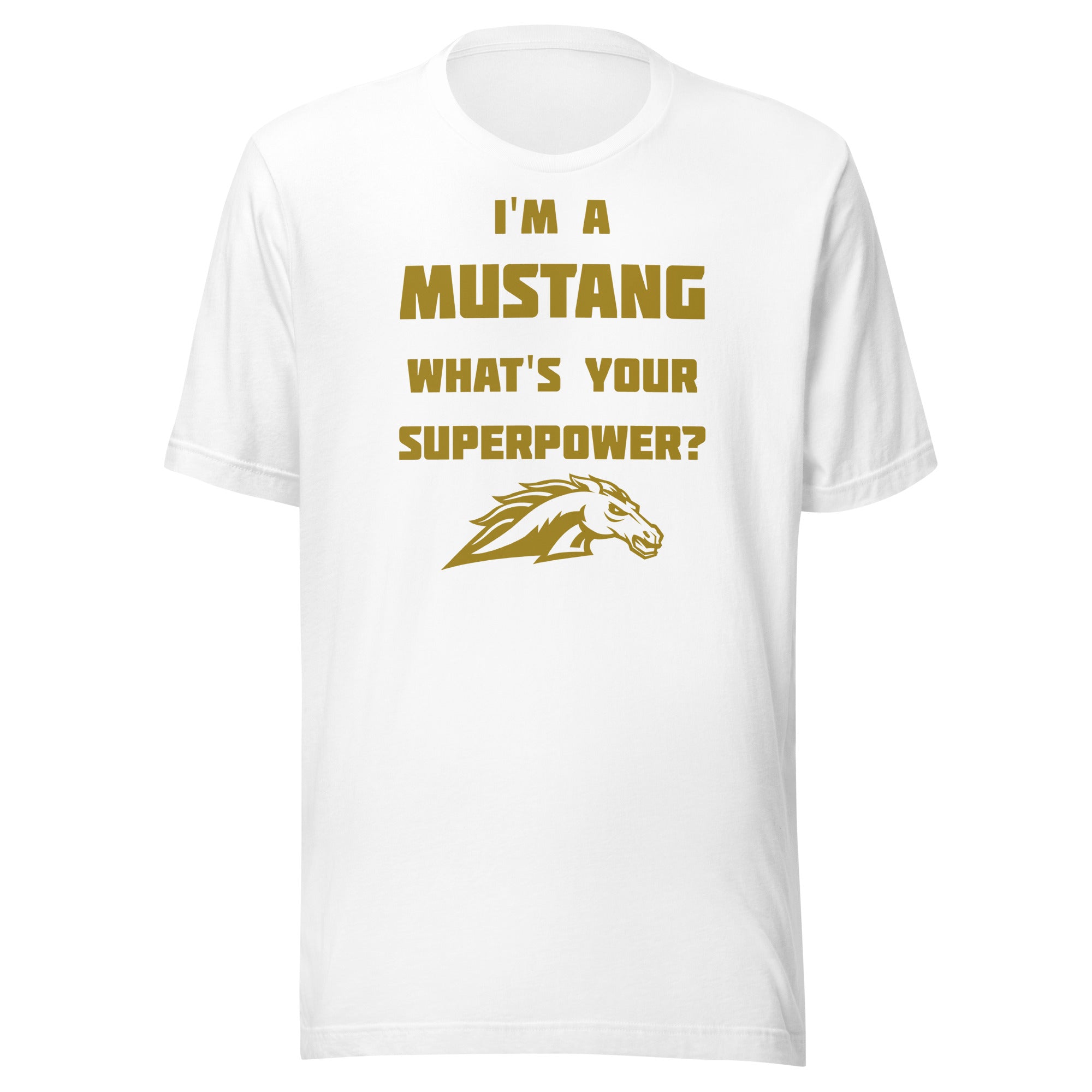 Fountain Central Jr/Sr HS Mustangs - Superpower (gold) - Short-Sleeve Unisex T-Shirt - EdgyHaute
