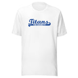 Kansas/Shiloh/Oakland HS Tri-County Titans - Banner (blue) - Short-Sleeve Unisex T-Shirt - EdgyHaute