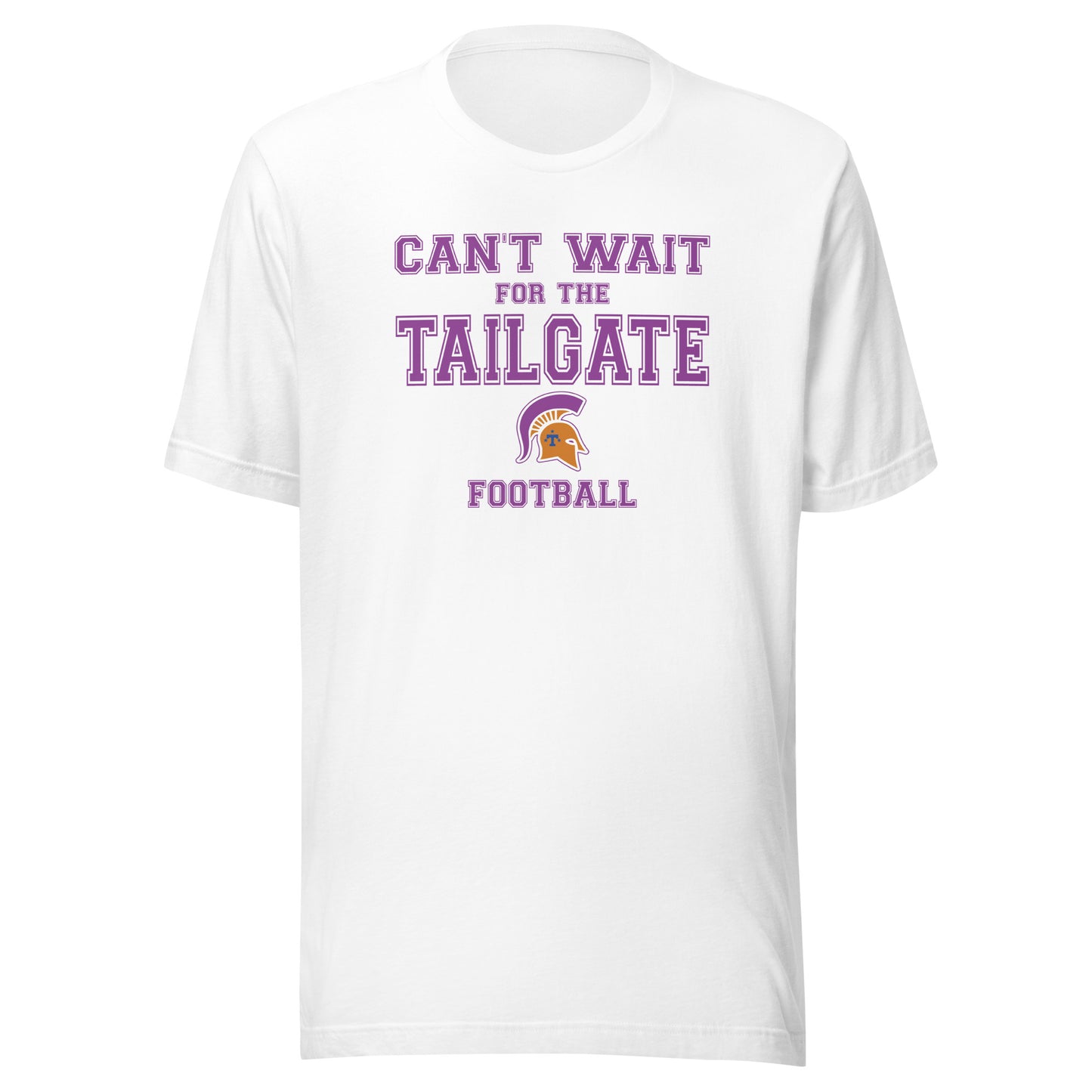 Kansas/Shiloh/Oakland HS Tri-County Titans - Tailgate (pur/org/blu/whi) - Short-Sleeve Unisex Tshirt - EdgyHaute