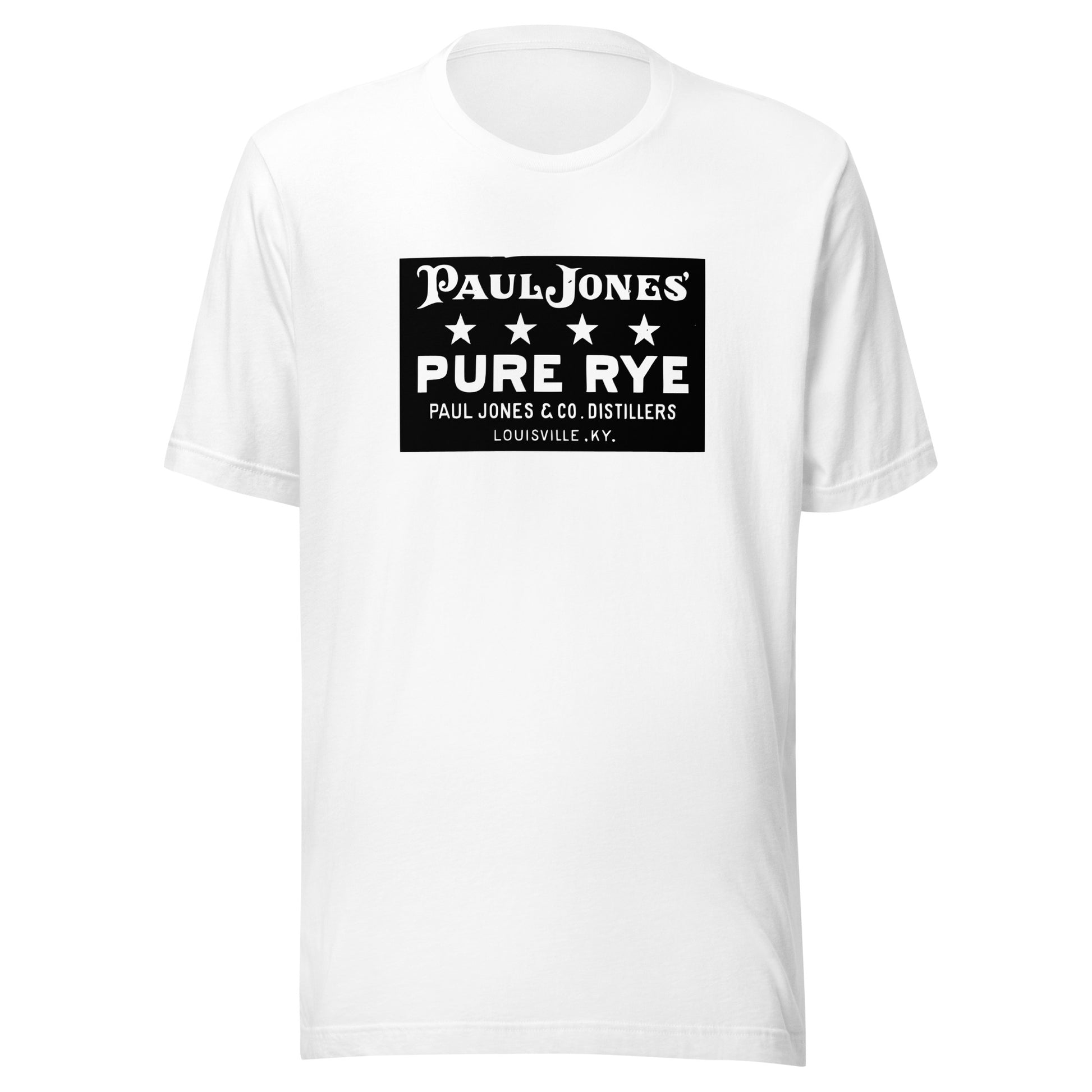 KY-Louisville-Paul Jones & Co. Distillers-Paul Jones Pure Rye Whiskey (black) - Short-Sleeve Unisex T-Shirt - EdgyHaute