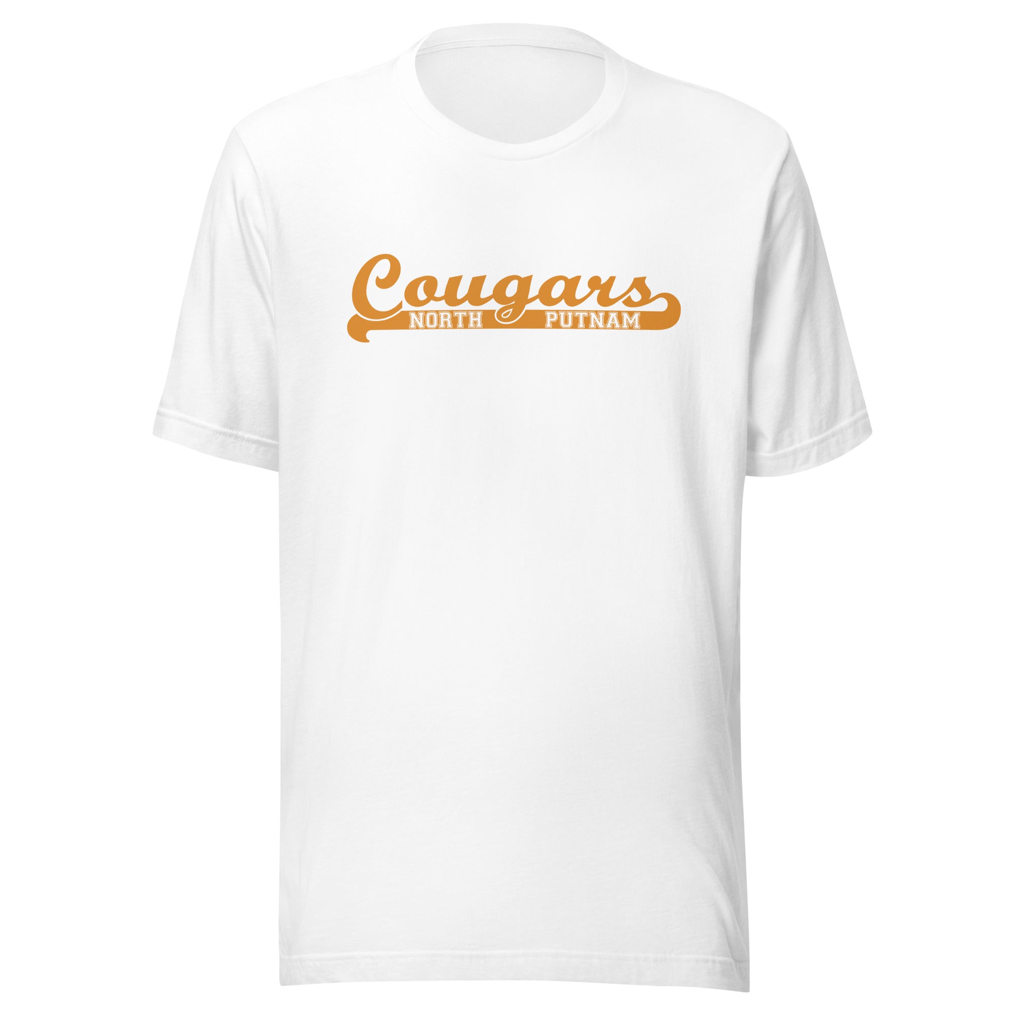 North Putnam HS Cougars - Banner (orange) - Short-Sleeve Unisex T-Shirt - EdgyHaute
