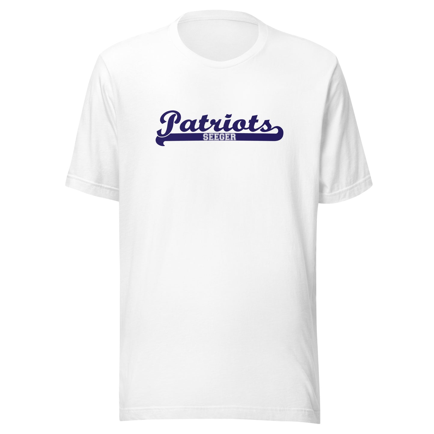 Seeger Memorial Jr.-Sr. HS Patriots - Banner (blue) - Short-Sleeve Unisex T-Shirt - EdgyHaute