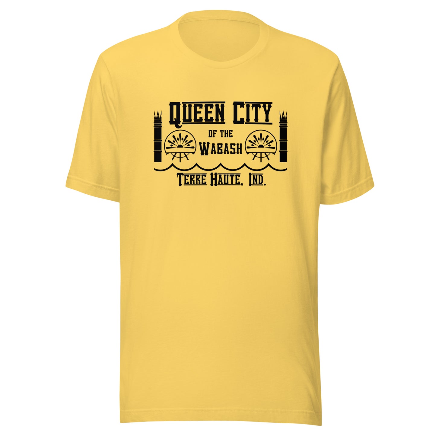 Queen City of the Wabash (black) - Terre Haute Indiana - Short-Sleeve Unisex T-Shirt - EdgyHaute