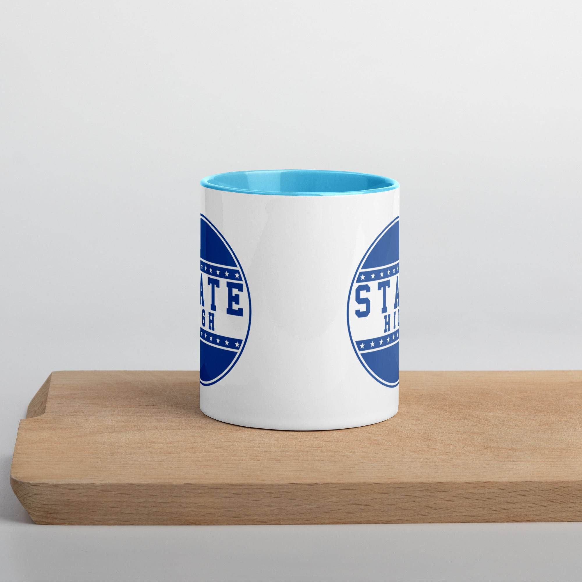 State High Sycamores (ISU Laboratory School) - button design  -  Coffee mug (white with blue accent) - EdgyHaute