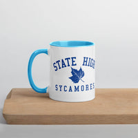 State High Sycamores (ISU Laboratory School) - Sycamores  -  Coffee mug (white with blue accent) - EdgyHaute