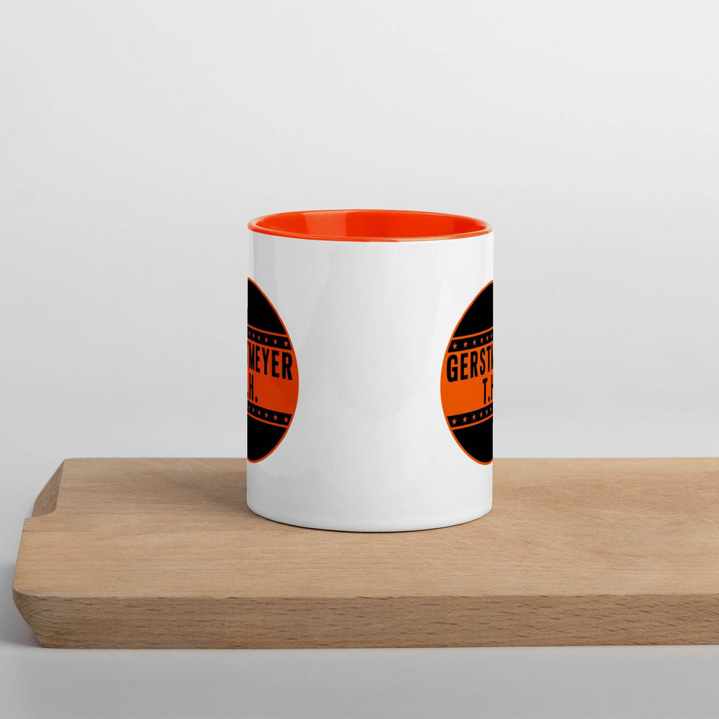 Gerstmeyer HS Black Cats - button design  -  Coffee mug (white with orange accent) - EdgyHaute