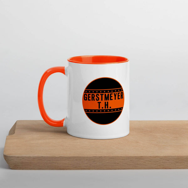 Gerstmeyer HS Black Cats - button design  -  Coffee mug (white with orange accent) - EdgyHaute