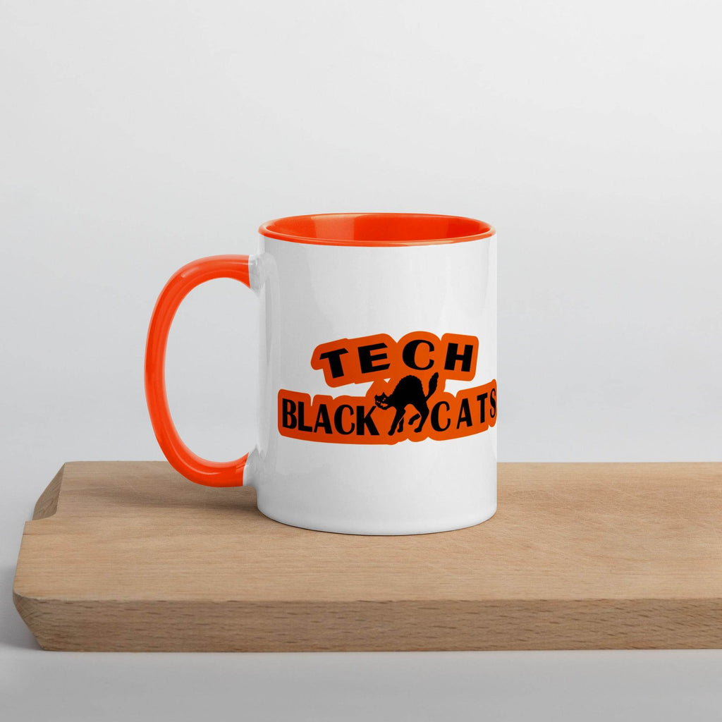 Gerstmeyer HS Black Cats - Tech Black Cats  -  Coffee mug (white with orange accent) - EdgyHaute