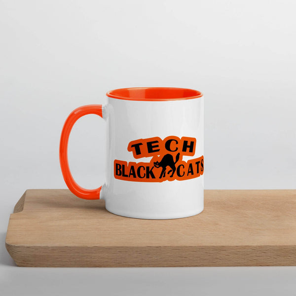 Gerstmeyer HS Black Cats - Tech Black Cats  -  Coffee mug (white with orange accent) - EdgyHaute