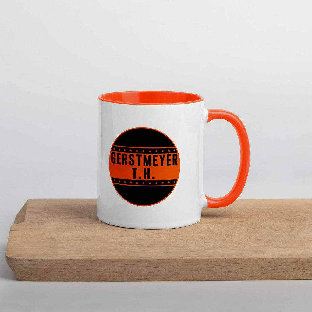 Gerstmeyer HS Black Cats - button design  -  Coffee mug (white with orange accent) - EdgyHaute