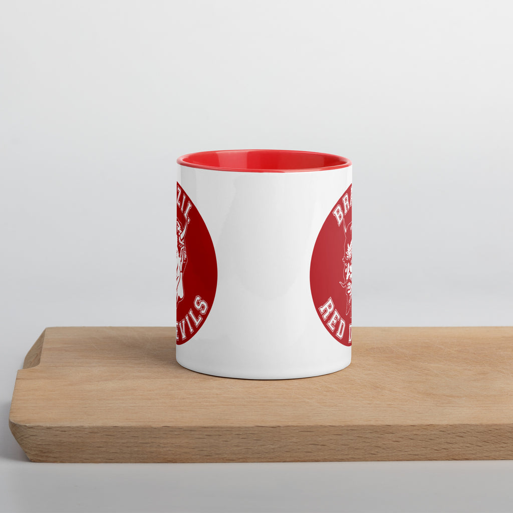 Brazil HS Red Devils - Mascot design - Coffee mug (white with red accent) - EdgyHaute