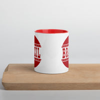 Brazil HS Red Devils - Button design - Coffee mug (white with red accent) - EdgyHaute
