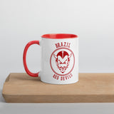 Brazil HS Red Devils - Center court design - Coffee mug (white with red accent) - EdgyHaute