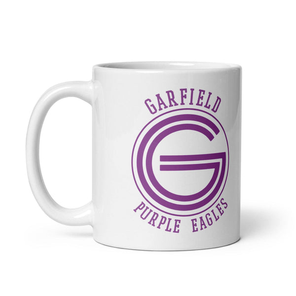 Garfield HS Purple Eagles - center court design  -  Coffee mug (white) - EdgyHaute